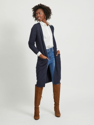 VIRIL LONG L-S KNIT CARDIGAN Total Eclipse/M