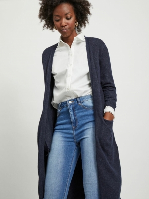 VIRIL LONG L-S KNIT CARDIGAN Total Eclipse/M