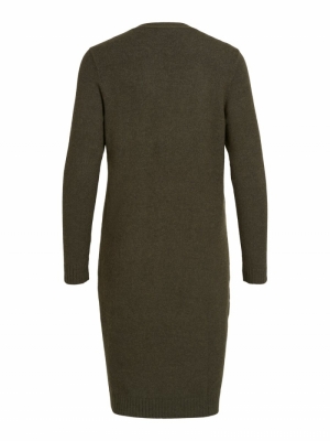 VIRIL LONG L-S KNIT CARDIGAN Forest Night/ME