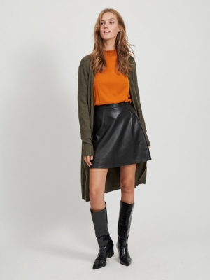 VIRIL LONG L-S KNIT CARDIGAN Forest Night/ME
