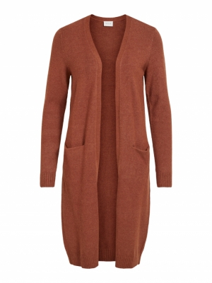 VIRIL LONG L-S KNIT CARDIGAN Tortoise Shell/