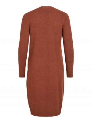 VIRIL LONG L-S KNIT CARDIGAN Tortoise Shell/