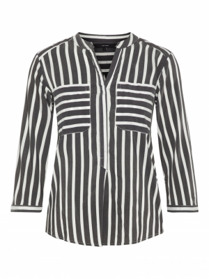 VMERIKA STRIPE 3-4 SHIRT E10 N Black/OPPOSITE