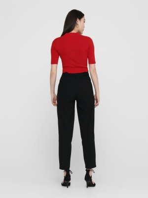 onlNICOLE PAPERBAG ANKEL PANTS Black