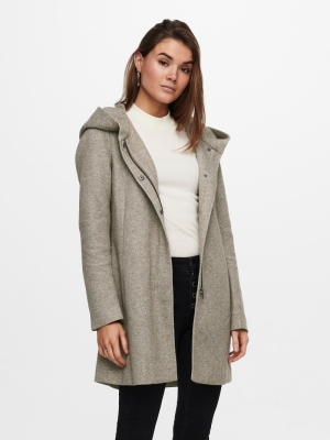 ONLSEDONA LIGHT COAT OTW NOOS Walnut/MELANGE