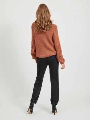 VIKNITA L-S KNIT Copper Brown