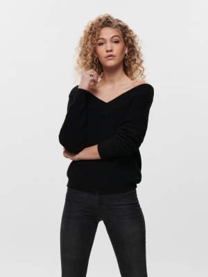 ONLMELTON LIFE L-S PULLOVER KN Black