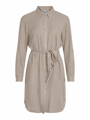 VIBISTA DENIM BELT DRESS-SU - Simply Taupe