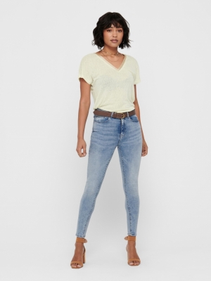 ONLPAOLA LIFE HW SKINNY ANK AZ Light Blue Deni