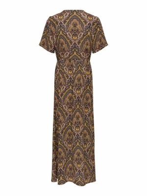 ONLHANNA S-S ANCLE DRESS WVN Golden Spice/SP