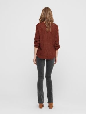 JDYNEW MEGAN L-S PULLOVER KNT Smoked Paprika/