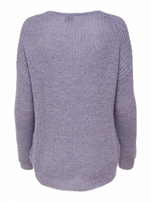 JDYNEW MEGAN L-S PULLOVER KNT Lavender Gray/W