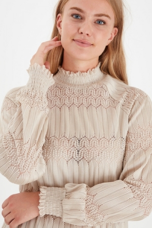 BYTALLA LACE BLOUSE - oatmeal