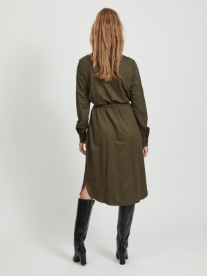 VISAFINA MIDI L-S DRESS - NOOS Forest Night