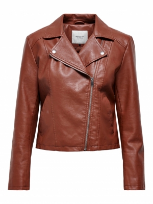 JDYSIMBA FAUX LEATHER JACKET O Cherry Mahogany