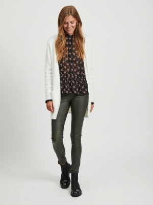 VIFEAMI OPEN L-S KNIT CARDIGAN Whisper White
