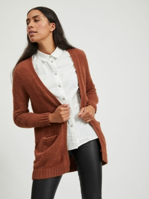 VIFEAMI OPEN L-S KNIT CARDIGAN Tortoise Shell