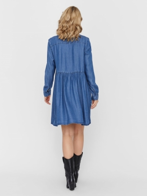 VMLIBBIE LS SHIRT DRESS GA COL Medium Blue Den
