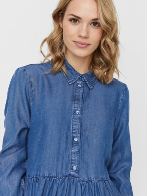 VMLIBBIE LS SHIRT DRESS GA COL Medium Blue Den