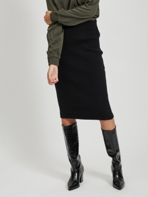 VIRIL PENCIL HW KNIT SKIRT - F Black