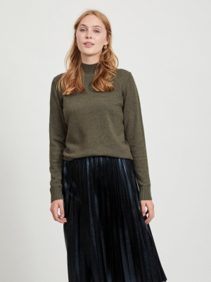 VIRIL TURTLENECK L-S KNIT TOP Forest Night/ME