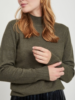 VIRIL TURTLENECK L-S KNIT TOP Forest Night/ME
