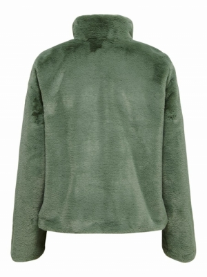 ONLVIDA FAUX FUR JACKET OTW NO Deep Lichen Gre