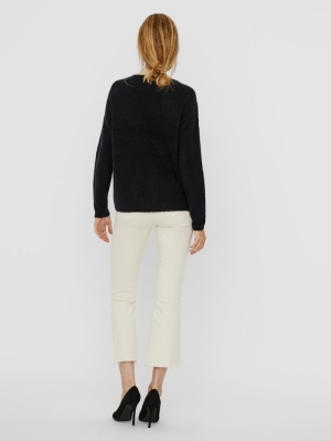 VMCREWLEFILE LS V-NECK BLOUSE Black