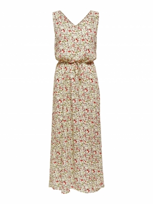 JDYTRICKY S-L LONGDRESS WVN Sandshell/DITSY