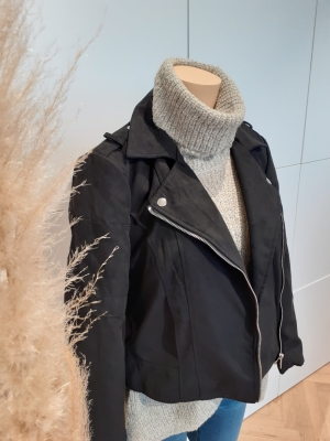 JDYNEWPEACH FAUX SUEDE BIKER O Black