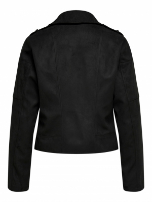 JDYNEWPEACH FAUX SUEDE BIKER O Black