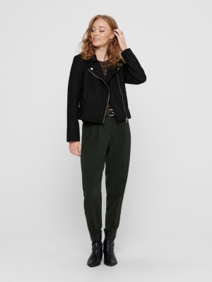 JDYNEWPEACH FAUX SUEDE BIKER O Black