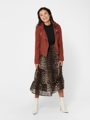 JDYNEWPEACH FAUX SUEDE BIKER O Cherry Mahogany