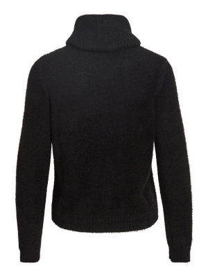 VIFEAMI ROLLNECK L-S KNIT TOP- Black