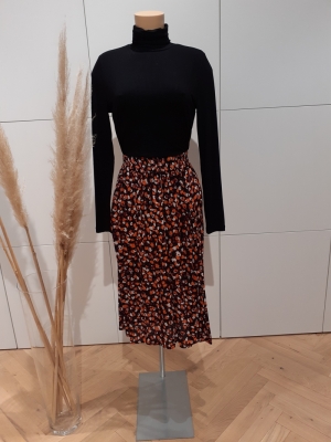 PCRAYA HW MIDI SKIRT Black/ANIMAL