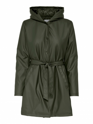 JDYSHELLY QUILT BELT RAINCOAT Forest Night