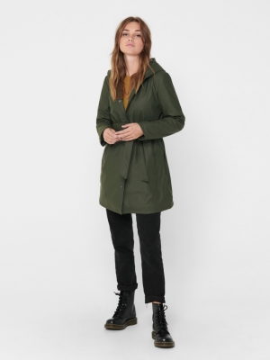 JDYSHELLY QUILT BELT RAINCOAT Forest Night