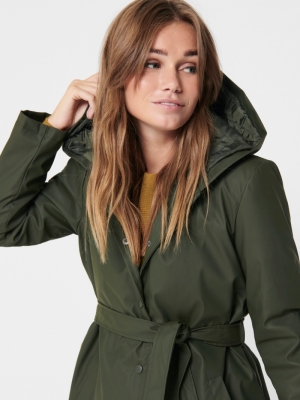 JDYSHELLY QUILT BELT RAINCOAT Forest Night