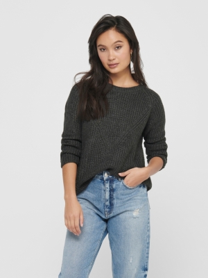 JDYNEW JUSTY 7-8 PULLOVER KNT Dark Grey Melan