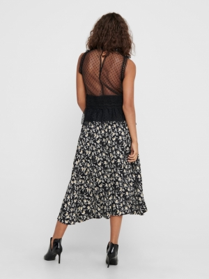 JDYROCK ABOVECALF SKIRT WVN Black/FLOWER