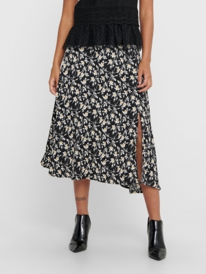 JDYROCK ABOVECALF SKIRT WVN Black/FLOWER