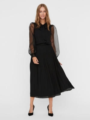 VMREEDA ANCLE PLISEE SKIRT EXP Black