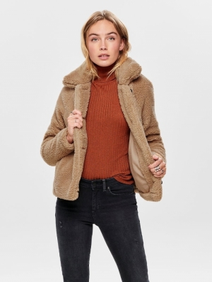 ONLEMILY TEDDY JACKET OTW NOOS Cuban Sand