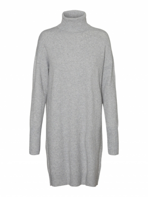 VMBRILLIANT LS ROLLNECK DRESS Light Grey Mela