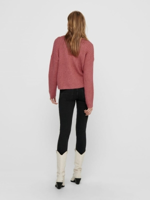 ONYVIVIA L-S PULLOVER KNT Mineral Red/W.