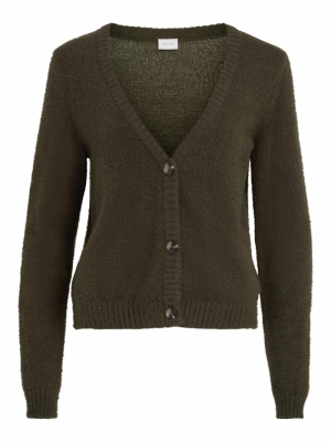 VIFEAMI L-S KNIT CARDIGAN-SU-F Forest Night
