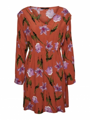 VMBETTY L-S SHORT DRESS WVN GA Auburn/BETTY
