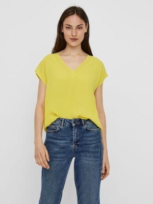 VMZAKYNTHOS CAP SLEEVE V-NECK Celery
