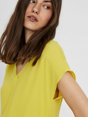 VMZAKYNTHOS CAP SLEEVE V-NECK Celery