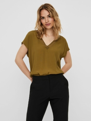 VMZAKYNTHOS CAP SLEEVE V-NECK Fir Green